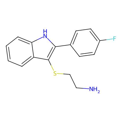 (2-{[2-(4-Fluorophenyl)-1H-indol-3-yl]thio}ethyl)amine structure
