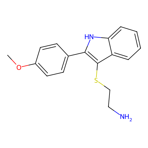 (2-{[2-(4-Methoxyphenyl)-1H-indol-3-yl]thio}ethyl)amine structure