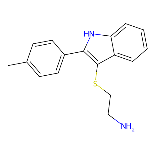 (2-{[2-(4-Methylphenyl)-1H-indol-3-yl]thio}ethyl)amine structure