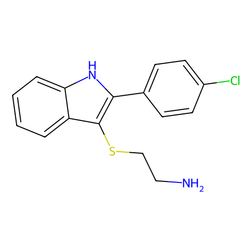 (2-{[2-(4-Chlorophenyl)-1H-indol-3-yl]thio}ethyl)amine structure