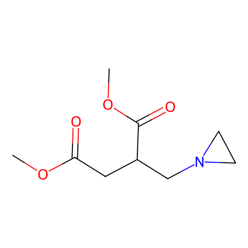 Dimethyl 2-(aziridin-1-ylmethyl)butanedioate structure