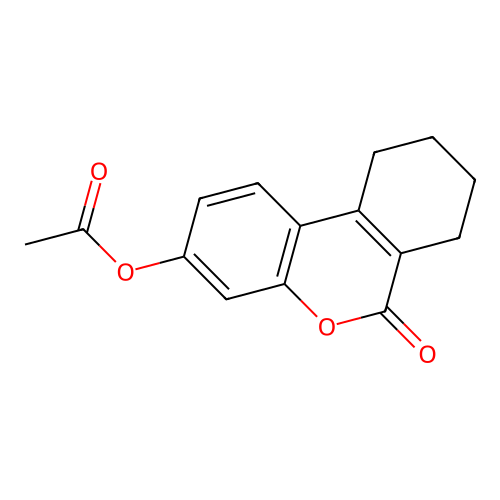 6-oxo-7,8,9,10-tetrahydro-6H-benzo[c]chromen-3-yl acetate structure