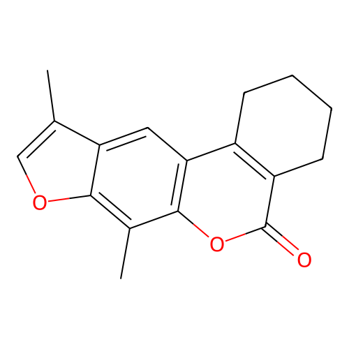 7,10-dimethyl-1,2,3,4-tetrahydro-5H-benzo[c]furo[3,2-g]chromen-5-one structure