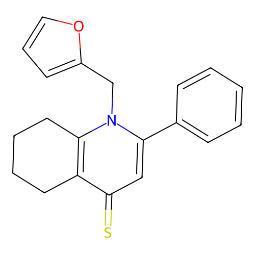 1-(furan-2-ylmethyl)-2-phenyl-5,6,7,8-tetrahydroquinoline-4(1H)-thione structure
