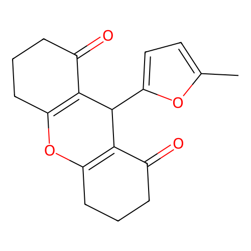 9-(5-methylfuran-2-yl)-3,4,5,6,7,9-hexahydro-1H-xanthene-1,8(2H)-dione structure