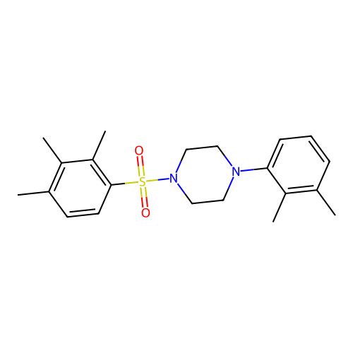 1-(2,3-Dimethylphenyl)-4-(2,3,4-trimethylbenzenesulfonyl)piperazine structure