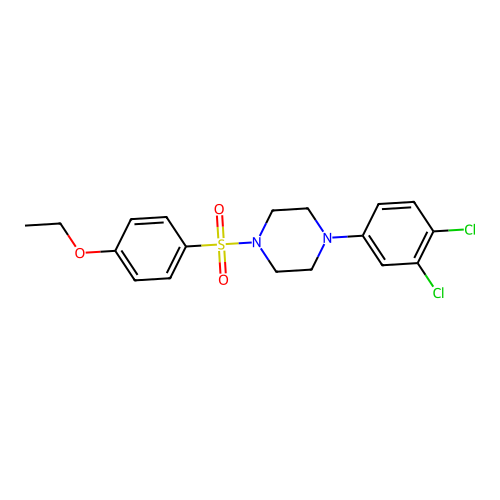 1-(3,4-Dichlorophenyl)-4-((4-ethoxyphenyl)sulfonyl)piperazine structure