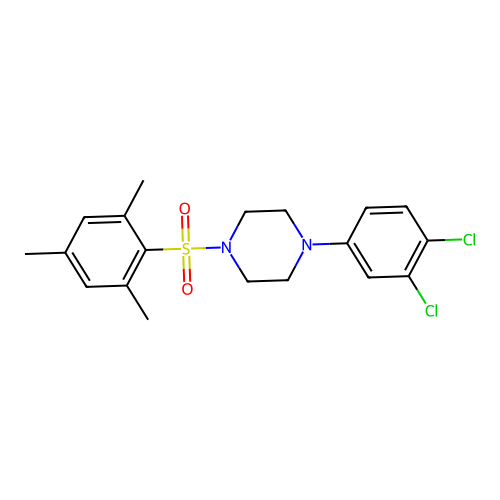 1-(3,4-Dichlorophenyl)-4-(mesitylsulfonyl)piperazine structure