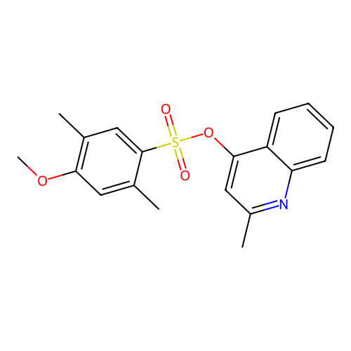 2-Methylquinolin-4-yl 4-methoxy-2,5-dimethylbenzenesulfonate structure