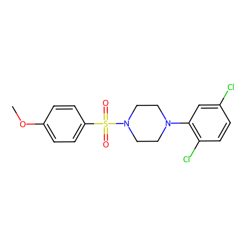 1-(2,5-Dichlorophenyl)-4-((4-methoxyphenyl)sulfonyl)piperazine structure