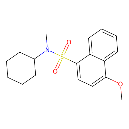 N-cyclohexyl-4-methoxy-N-methylnaphthalene-1-sulfonamide structure