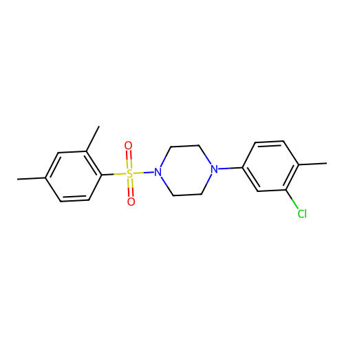 1-(3-Chloro-4-methylphenyl)-4-(2,4-dimethylbenzenesulfonyl)piperazine structure