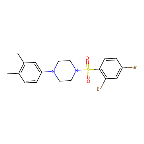 1-(2,4-Dibromobenzenesulfonyl)-4-(3,4-dimethylphenyl)piperazine structure