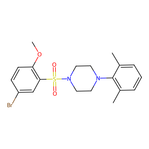 1-((5-Bromo-2-methoxyphenyl)sulfonyl)-4-(2,6-dimethylphenyl)piperazine structure