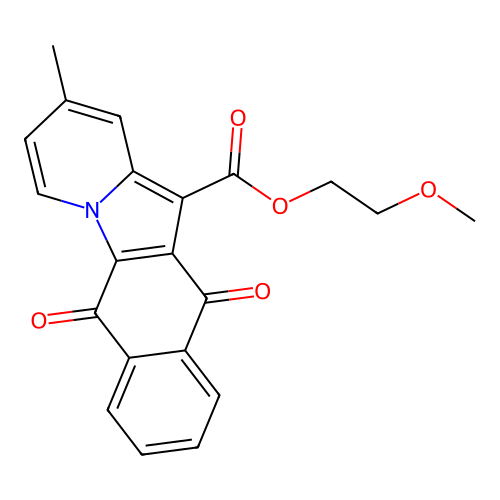 2-Methoxyethyl 2-methyl-6,11-dioxonaphtho[2,3-b]indolizine-12-carboxylate structure
