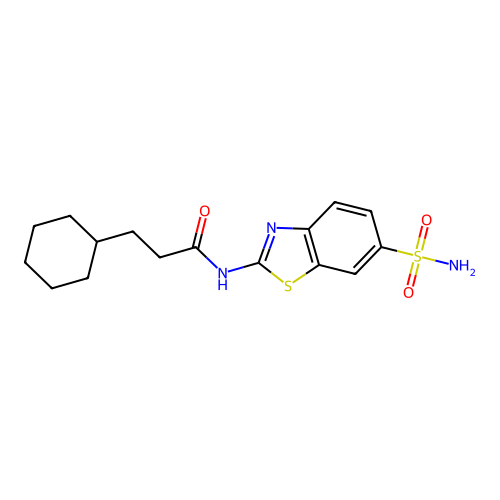 3-cyclohexyl-N-(6-sulfamoyl-1,3-benzothiazol-2-yl)propanamide structure