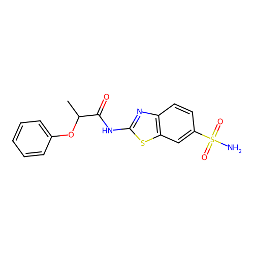 2-phenoxy-N-(6-sulfamoyl-1,3-benzothiazol-2-yl)propanamide structure