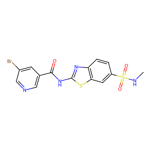 5-bromo-N-[(2E)-6-(methylsulfamoyl)-1,3-benzothiazol-2(3H)-ylidene]pyridine-3-carboxamide structure
