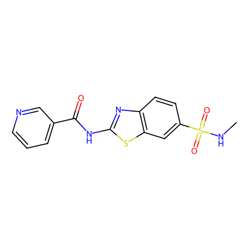 N-[6-(methylsulfamoyl)-1,3-benzothiazol-2-yl]pyridine-3-carboxamide structure