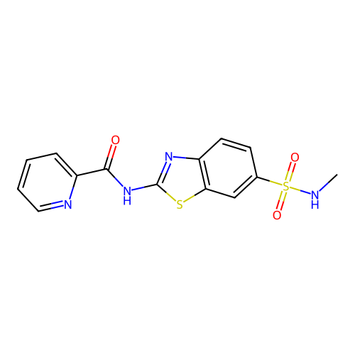 N-(6-(N-methylsulfamoyl)benzo[d]thiazol-2-yl)picolinamide structure