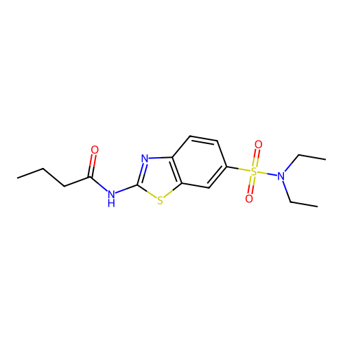 N-[6-(diethylsulfamoyl)-1,3-benzothiazol-2-yl]butanamide structure