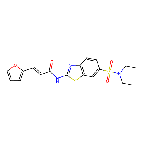 (E)-N-(6-(N,N-diethylsulfamoyl)benzo[d]thiazol-2-yl)-3-(furan-2-yl)acrylamide structure
