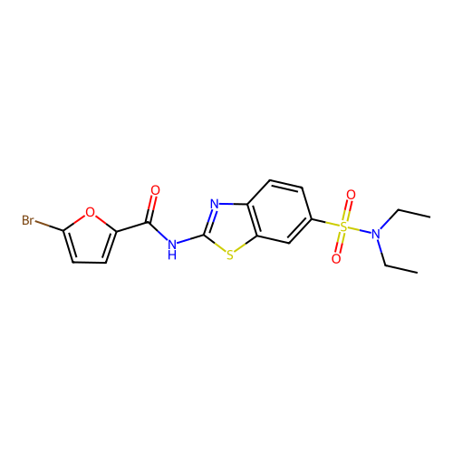 5-bromo-N-[6-(diethylsulfamoyl)-1,3-benzothiazol-2-yl]furan-2-carboxamide structure