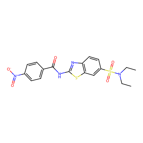N-[6-(diethylsulfamoyl)-1,3-benzothiazol-2-yl]-4-nitrobenzamide structure