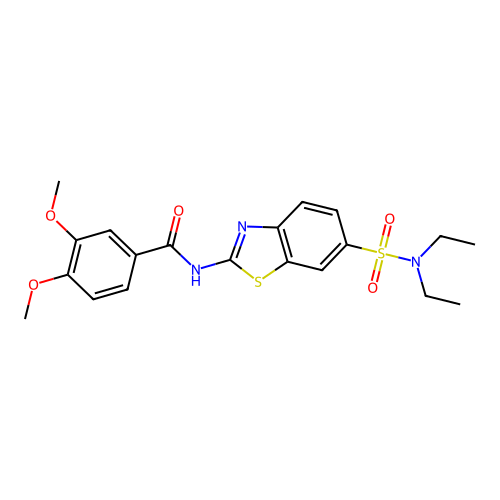 N-[6-(diethylsulfamoyl)-1,3-benzothiazol-2-yl]-3,4-dimethoxybenzamide structure