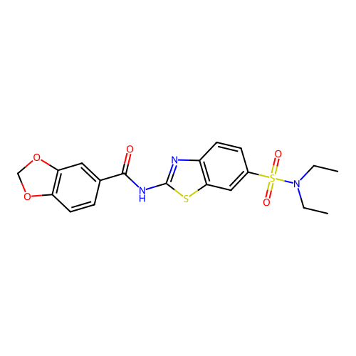 N-[6-(DIETHYLSULFAMOYL)-1,3-BENZOTHIAZOL-2-YL]-2H-1,3-BENZODIOXOLE-5-CARBOXAMIDE structure