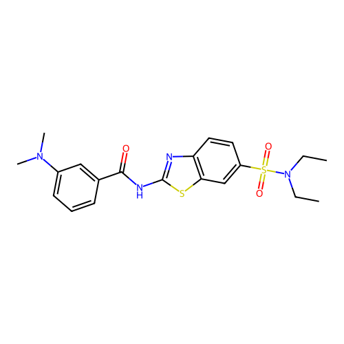 N-[6-(diethylsulfamoyl)-1,3-benzothiazol-2-yl]-3-(dimethylamino)benzamide structure