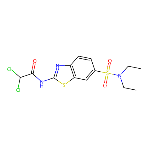 2,2-dichloro-N-[6-(diethylsulfamoyl)-1,3-benzothiazol-2-yl]acetamide structure
