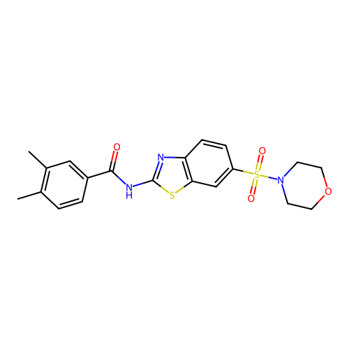 3,4-dimethyl-N-(6-(morpholinosulfonyl)benzo[d]thiazol-2-yl)benzamide structure