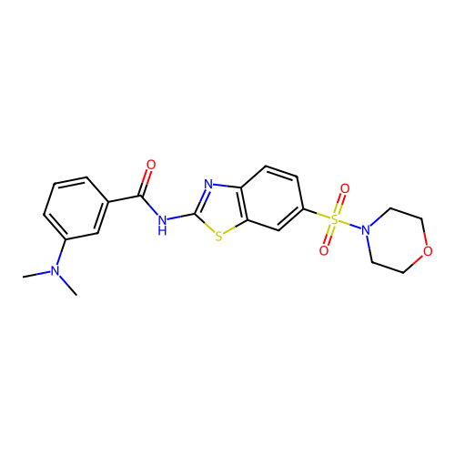 3-(dimethylamino)-N-(6-(morpholinosulfonyl)benzo[d]thiazol-2-yl)benzamide structure