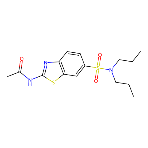 N-[6-(dipropylsulfamoyl)-1,3-benzothiazol-2-yl]acetamide structure