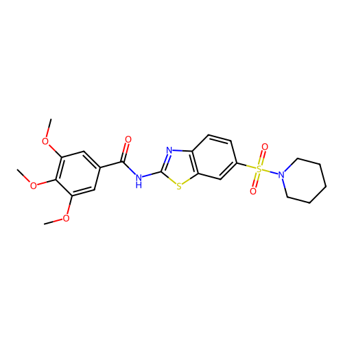 3,4,5-trimethoxy-N-(6-(piperidin-1-ylsulfonyl)benzo[d]thiazol-2-yl)benzamide structure