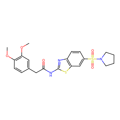 2-(3,4-DIMETHOXYPHENYL)-N-[6-(PYRROLIDINE-1-SULFONYL)-1,3-BENZOTHIAZOL-2-YL]ACETAMIDE structure