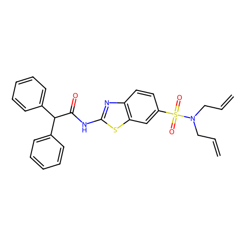N-(6-(N,N-diallylsulfamoyl)benzo[d]thiazol-2-yl)-2,2-diphenylacetamide structure