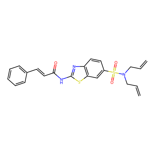 N-(6-(N,N-diallylsulfamoyl)benzo[d]thiazol-2-yl)cinnamamide structure