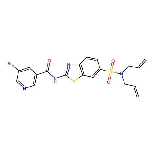 5-bromo-N-(6-(N,N-diallylsulfamoyl)benzo[d]thiazol-2-yl)nicotinamide structure