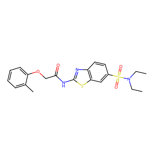 N-[6-(diethylsulfamoyl)-1,3-benzothiazol-2-yl]-2-(2-methylphenoxy)acetamide structure