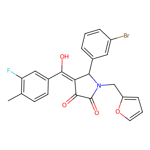 5-(3-bromophenyl)-4-(3-fluoro-4-methylbenzoyl)-1-[(furan-2-yl)methyl]-3-hydroxy-2,5-dihydro-1H-pyrrol-2-one structure