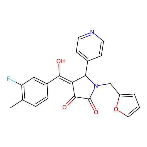 4-(3-fluoro-4-methylbenzoyl)-1-[(furan-2-yl)methyl]-3-hydroxy-5-(pyridin-4-yl)-2,5-dihydro-1H-pyrrol-2-one structure