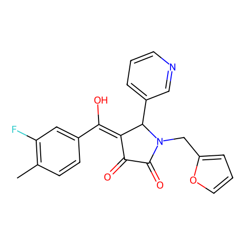 4-(3-fluoro-4-methylbenzoyl)-1-[(furan-2-yl)methyl]-3-hydroxy-5-(pyridin-3-yl)-2,5-dihydro-1H-pyrrol-2-one structure