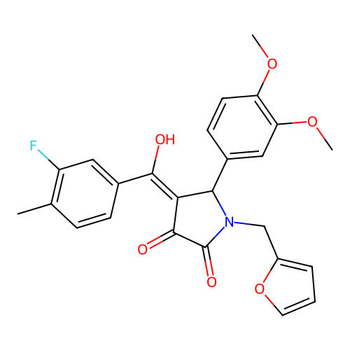5-(3,4-dimethoxyphenyl)-4-(3-fluoro-4-methylbenzoyl)-1-[(furan-2-yl)methyl]-3-hydroxy-2,5-dihydro-1H-pyrrol-2-one structure
