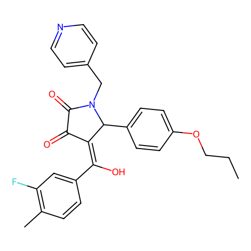 4-(3-fluoro-4-methylbenzoyl)-3-hydroxy-5-(4-propoxyphenyl)-1-[(pyridin-4-yl)methyl]-2,5-dihydro-1H-pyrrol-2-one structure