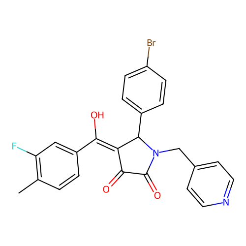 5-(4-bromophenyl)-4-(3-fluoro-4-methylbenzoyl)-3-hydroxy-1-[(pyridin-4-yl)methyl]-2,5-dihydro-1H-pyrrol-2-one structure