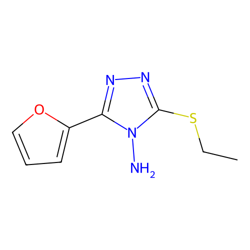 3-(ethylthio)-5-(2-furyl)-4H-1,2,4-triazol-4-amine structure