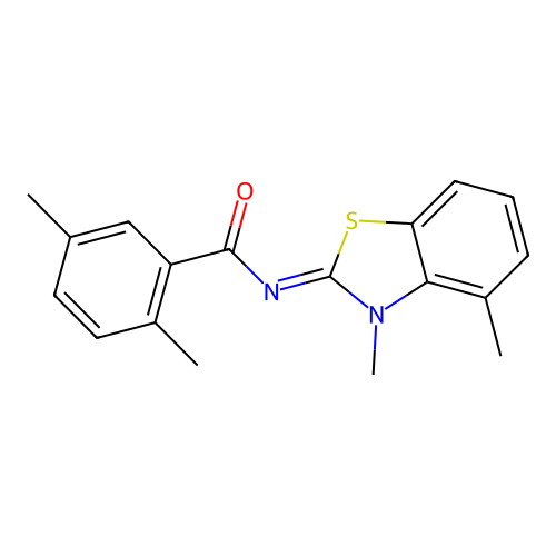 (Z)-N-(3,4-dimethylbenzo[d]thiazol-2(3H)-ylidene)-2,5-dimethylbenzamide structure