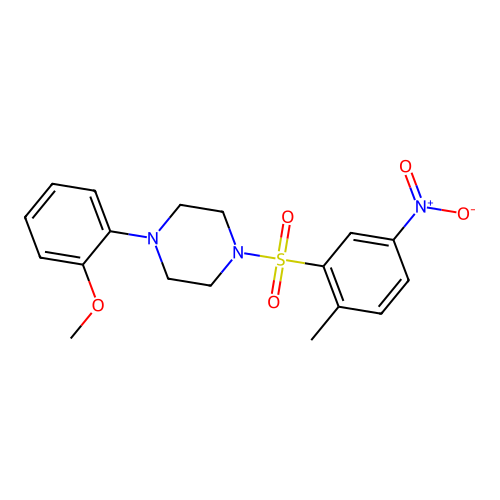 1-(2-Methoxyphenyl)-4-(2-methyl-5-nitrophenyl)sulfonylpiperazine structure